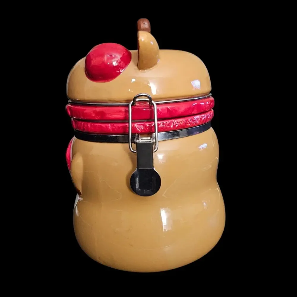 Conagra Foods Reindeer Ceramic Christmas Jar Canister Clamp Lid Holiday Decor